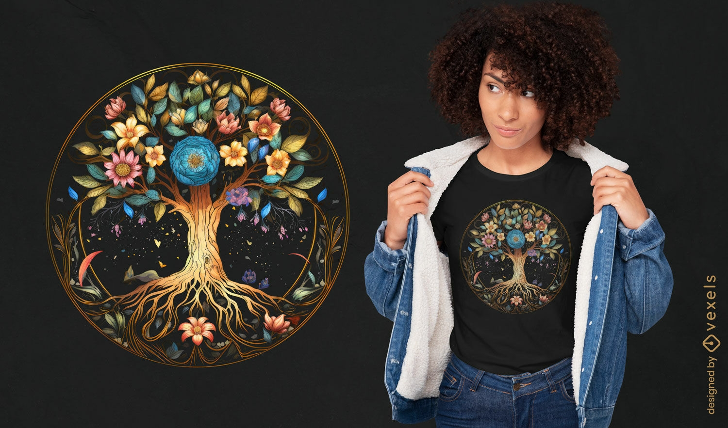 Tree of life circle t-shirt design