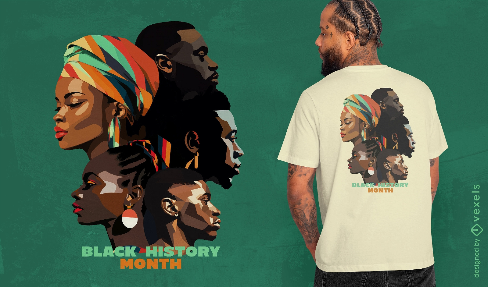 Camiseta da unidade do mês da história negra psd