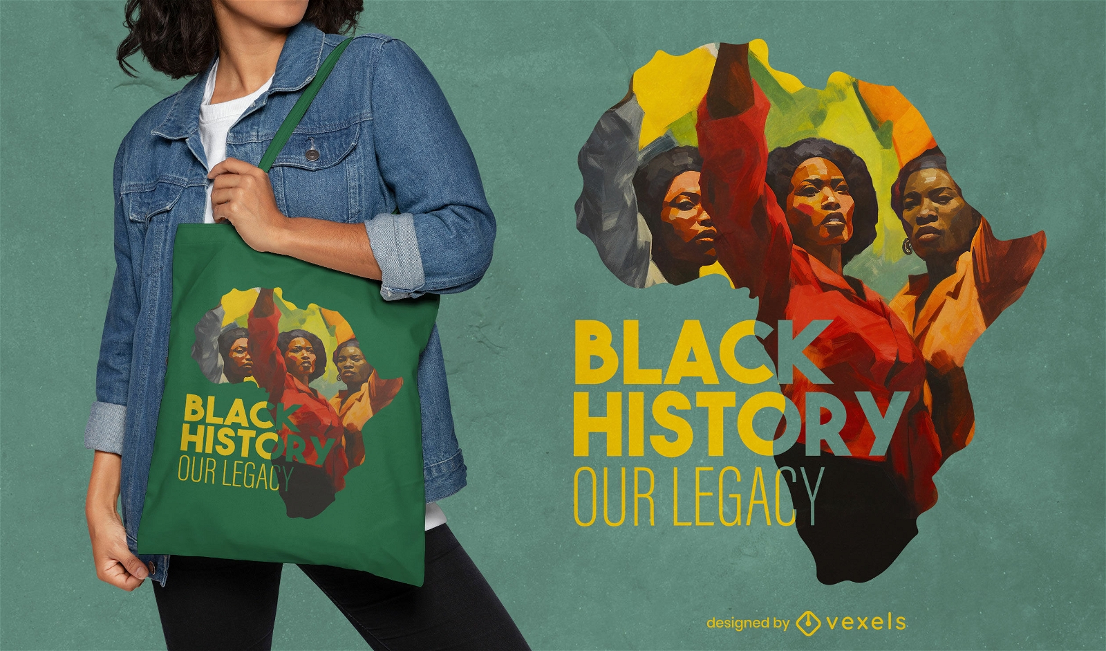 Black history our legacy tote bag design