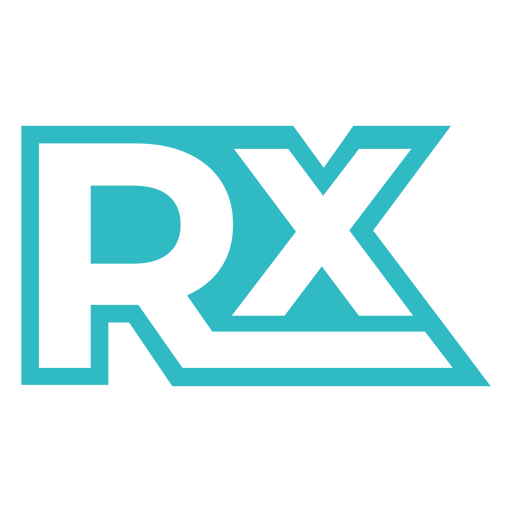 Design moderno de logotipo RX com elementos geométricos Desenho PNG