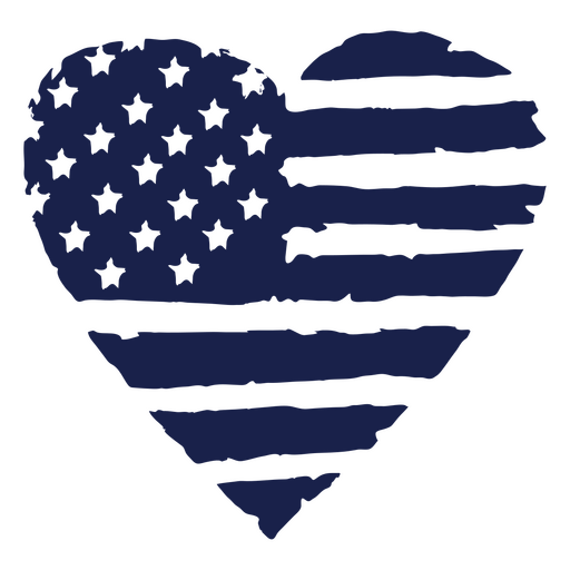 Coração da bandeira americana Desenho PNG