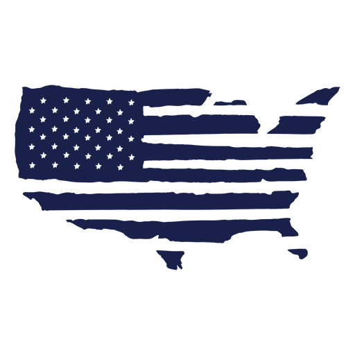 USA-Kartendesign mit Flaggenstreifen PNG-Design