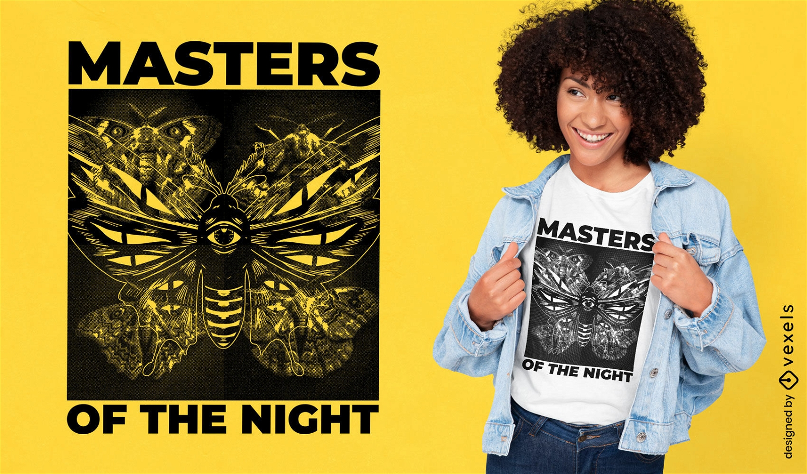 Masters of the night moth t-shirt design