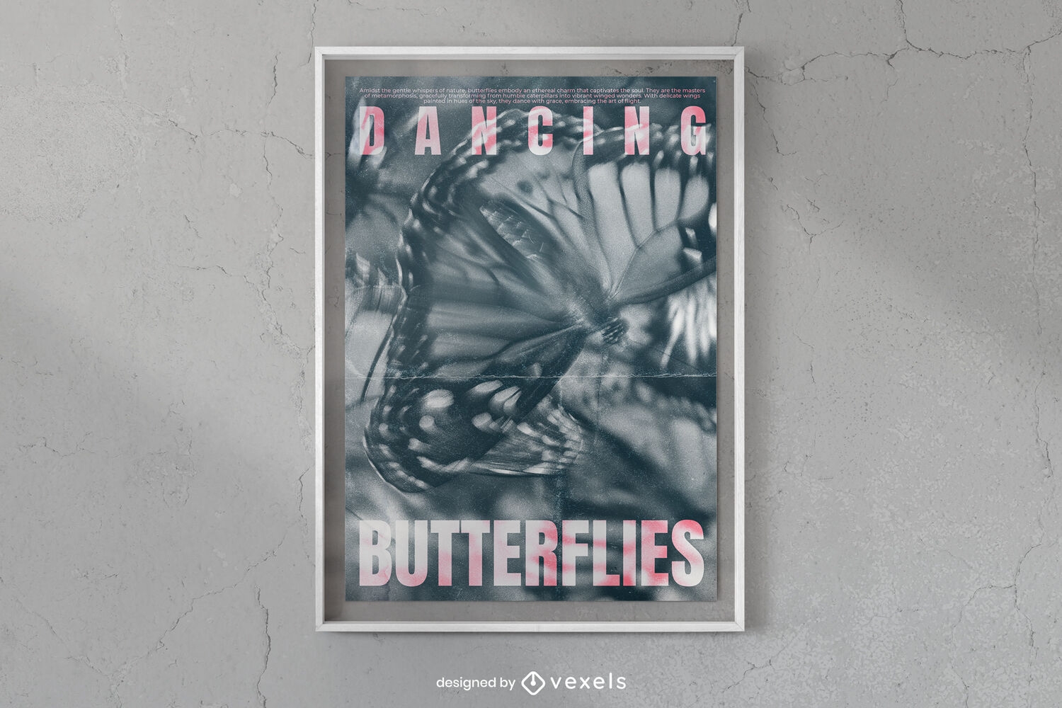 Diseño de cartel de insecto de mariposas bailando