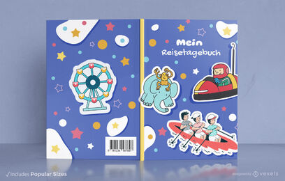 Children Stickers Book Cover Design Vector Download