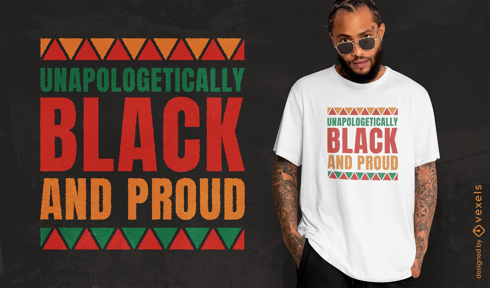 Design de citação de camiseta preta e orgulhosa