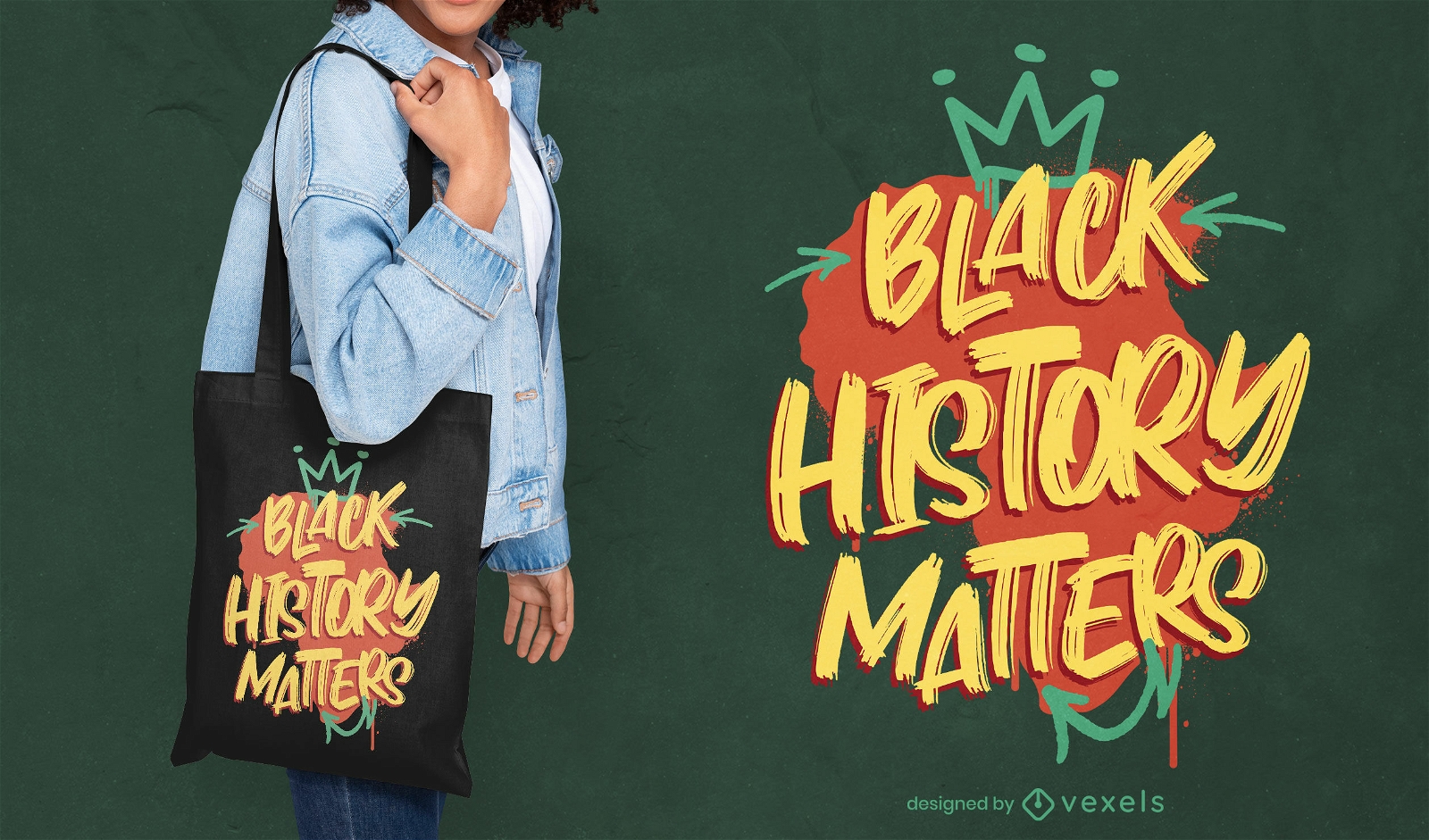 A história negra importa design de bolsa tote