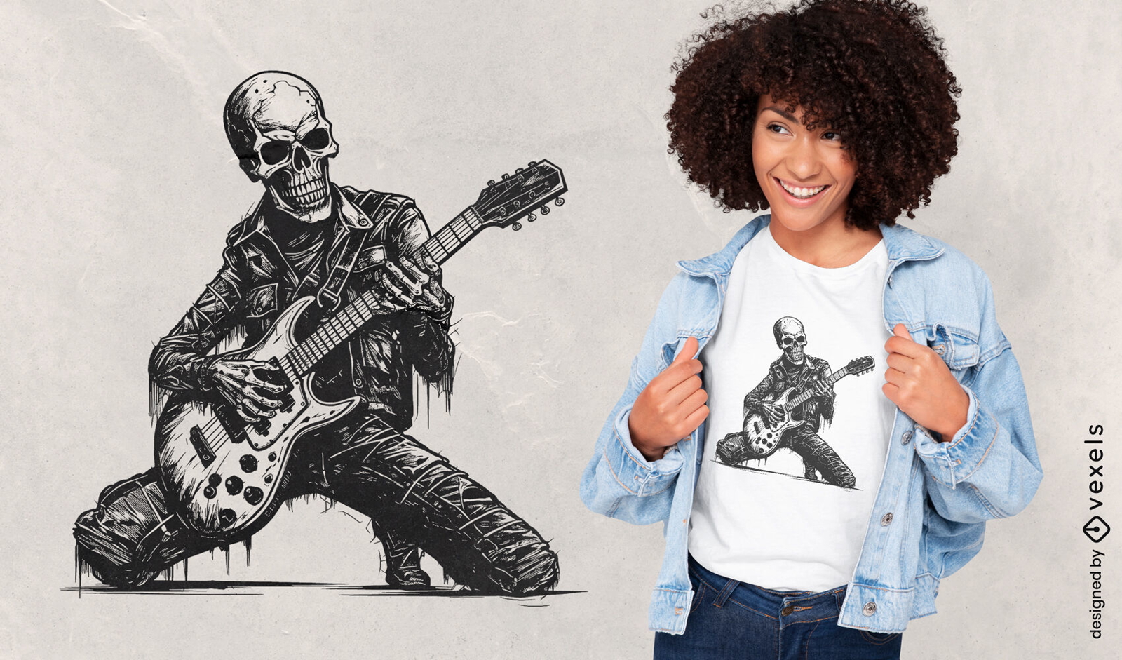 Grateful Dead Unisex T-Shirt Guitar Playing Skeleton on Skeleton Head with  Roses Multiple Colors