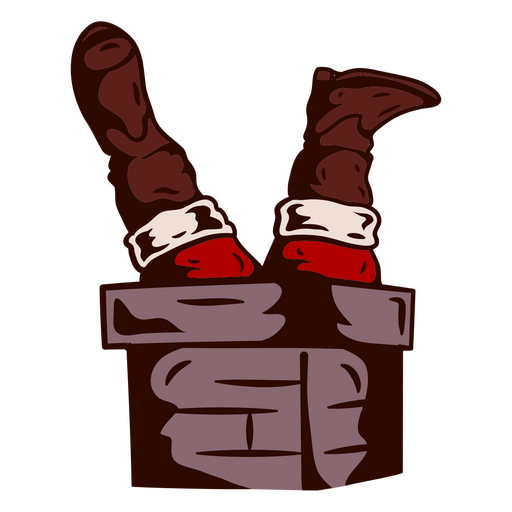 Diseño juguetón de chimenea de Papá Noel. Diseño PNG