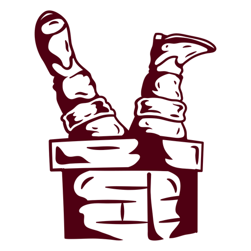Humorvolles Urlaubsmotiv mit Beinen im Schornstein PNG-Design
