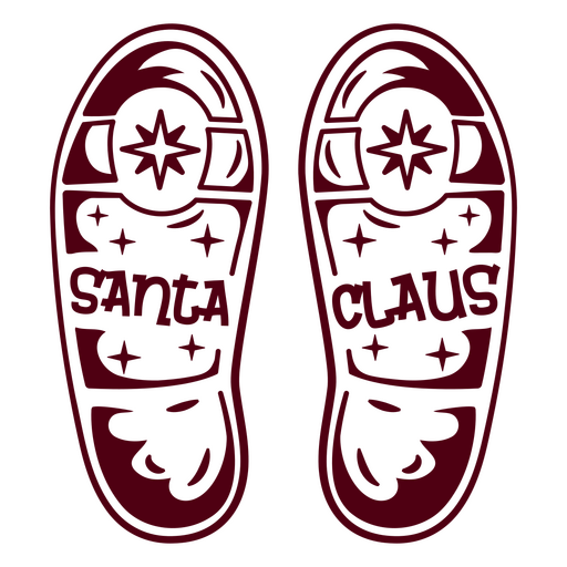 Zwei Schuhe mit der Aufschrift ?Santa Claus? PNG-Design