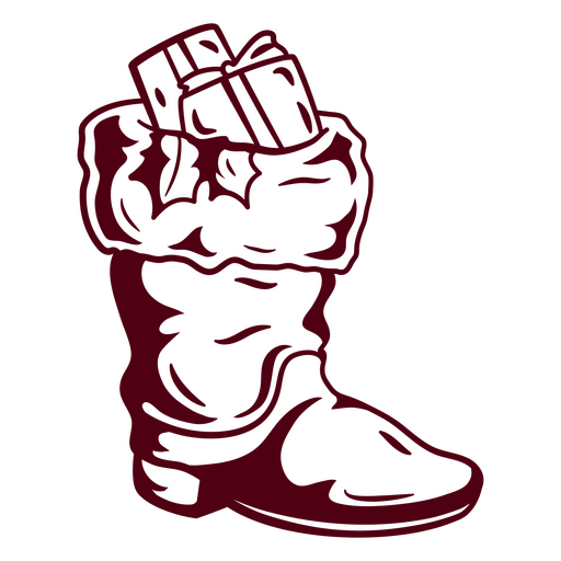 Bota western clássica com estampa de presentes festivos Desenho PNG