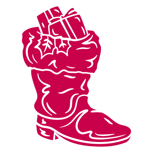 Pink boot with presents in it PNG Design