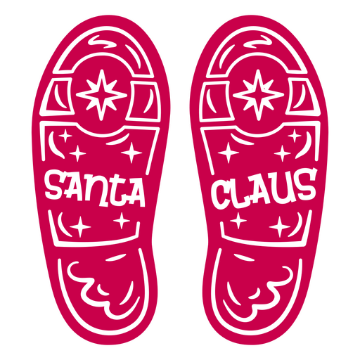 Fun santa claus foot print design PNG Design