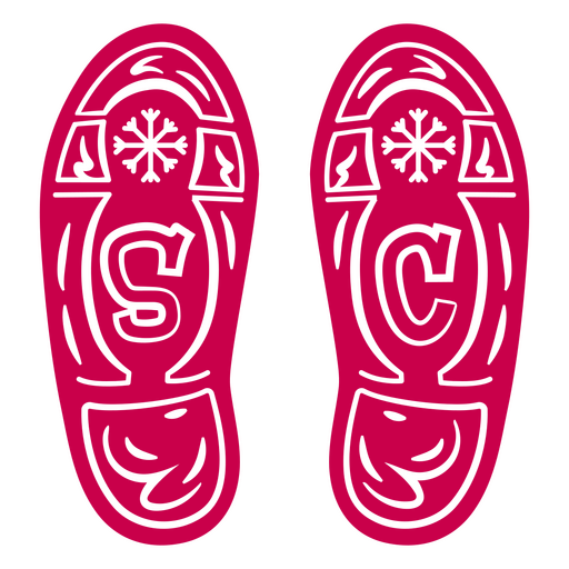 Playful snowflake shoe soles design PNG Design
