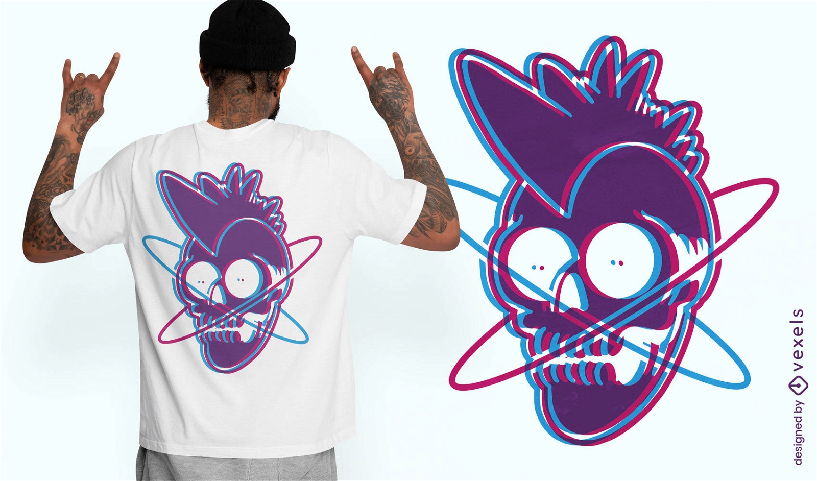 Distorted punk sull t-shirt design