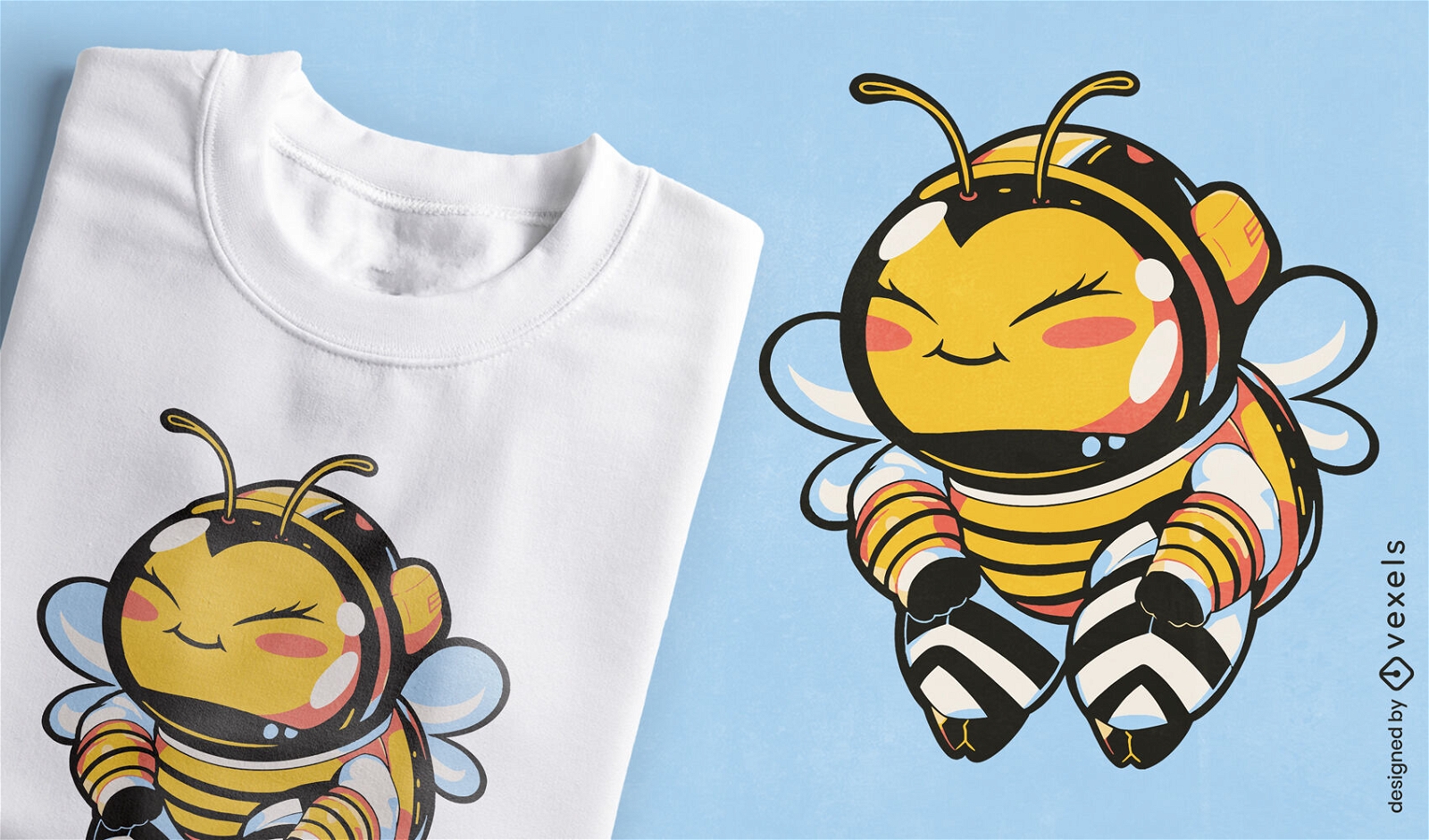 Lindo diseño de camiseta de abeja astronauta.
