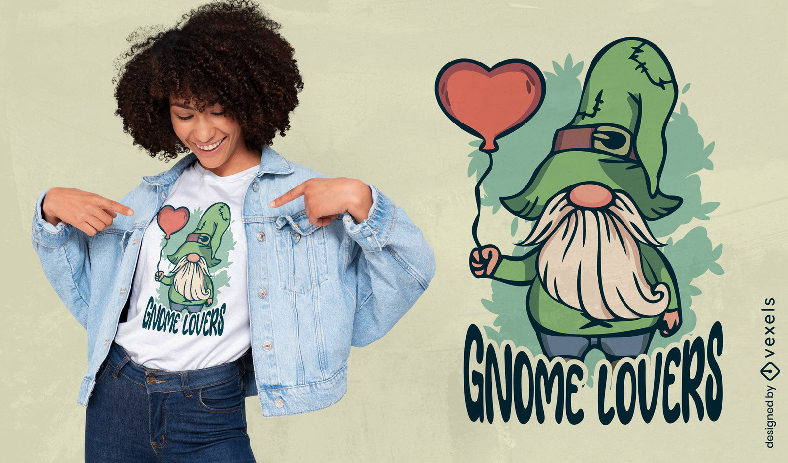 Diseño de camiseta de amantes de los gnomos.