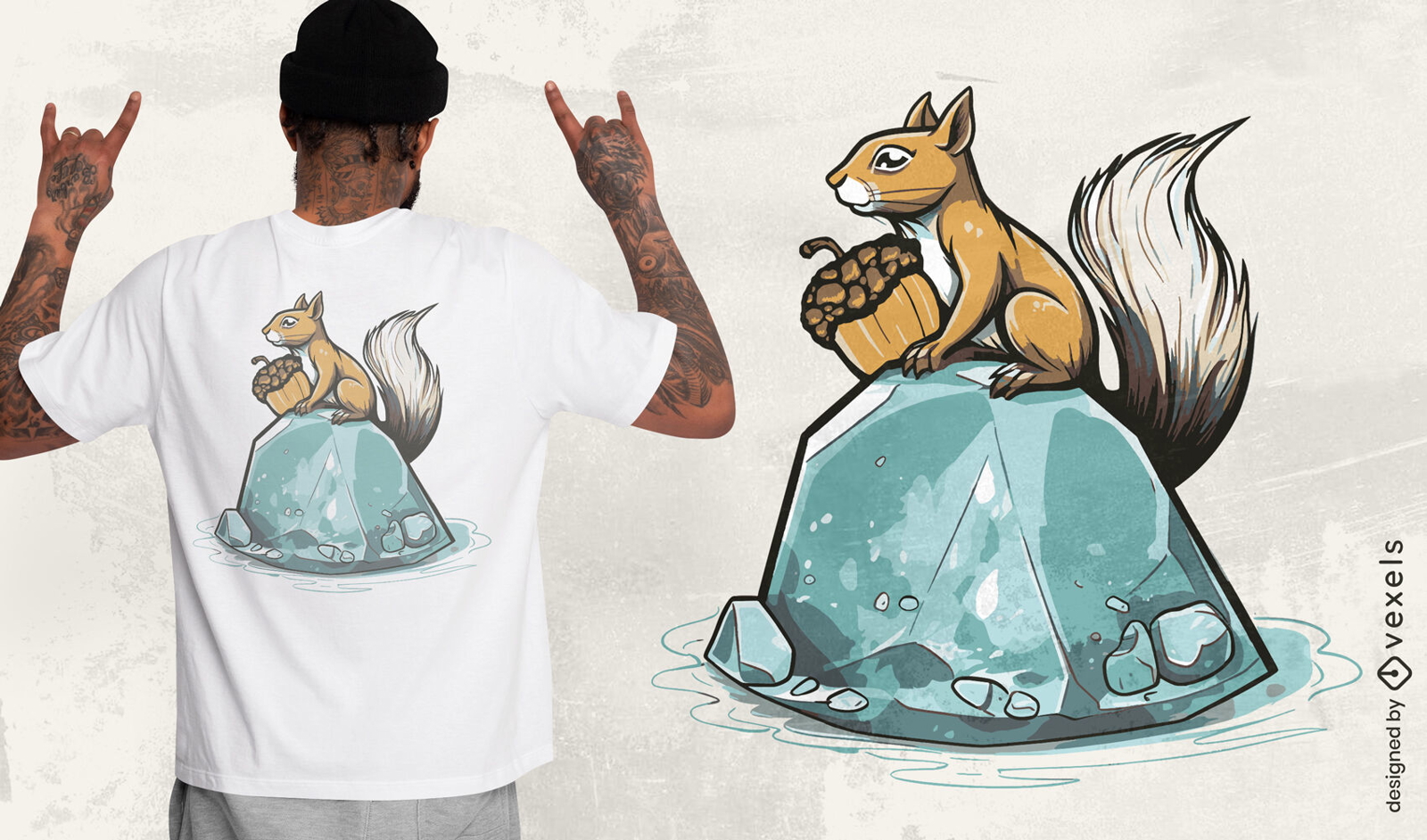 Squirrel on ice t-shirt design