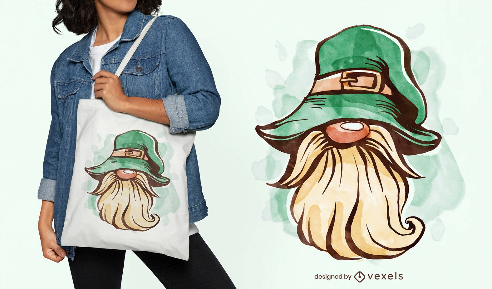 Funny irish gnome tote bag design