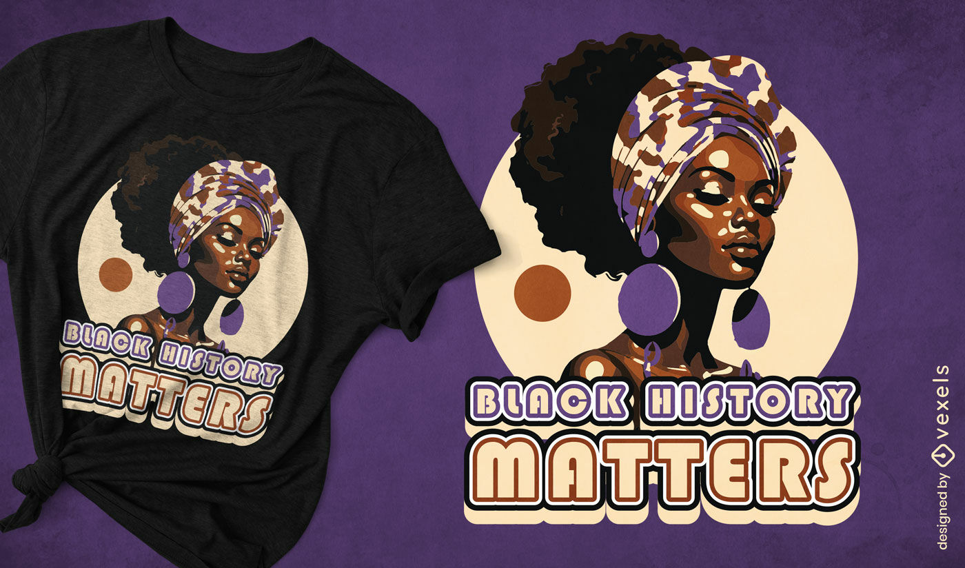 A história negra importa design de camiseta