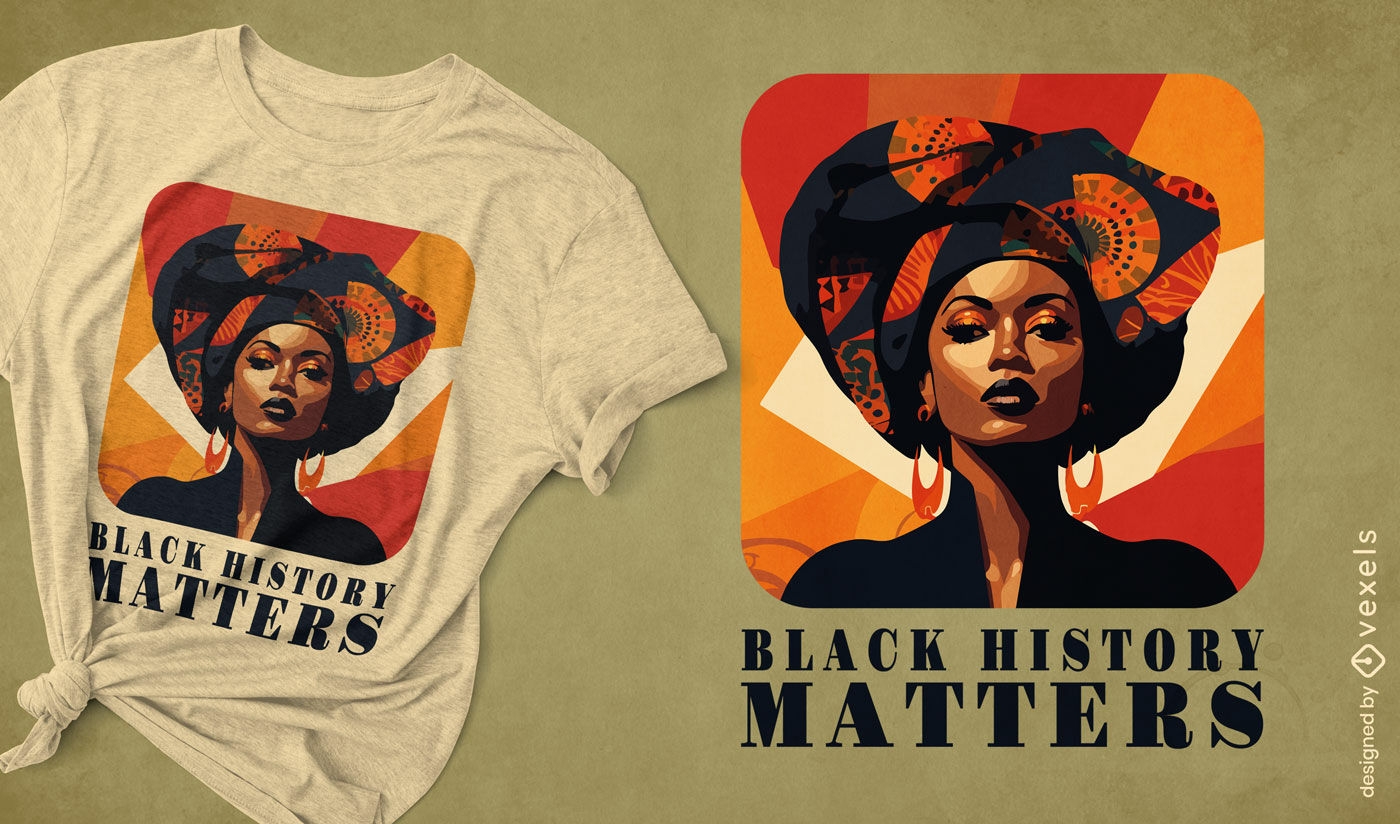 Design poderoso de camiseta para mulher negra