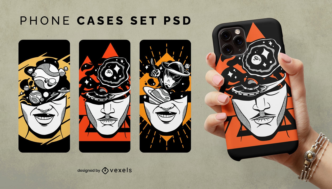 Space related phone cases design set