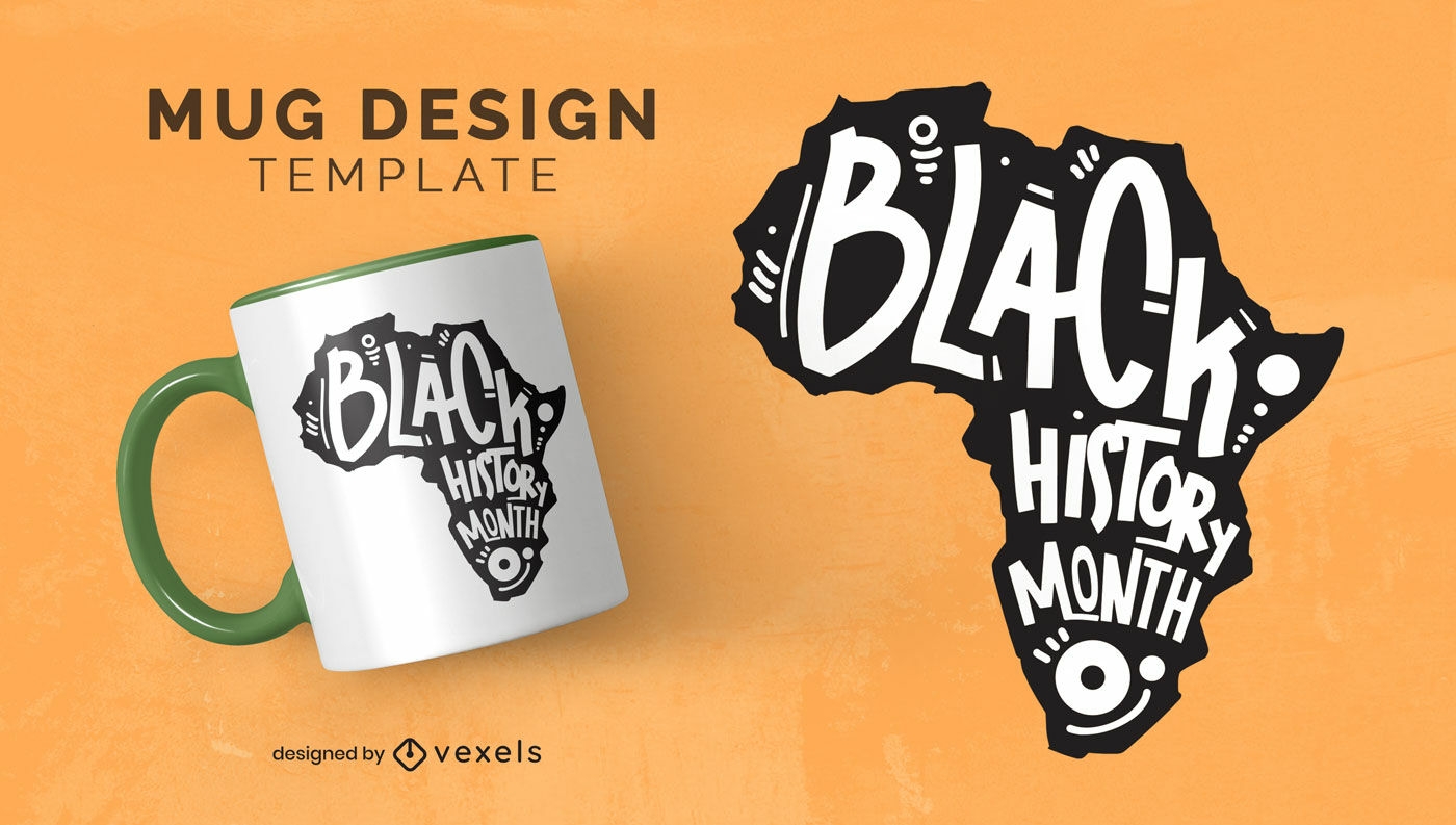 Black history month african map mug design