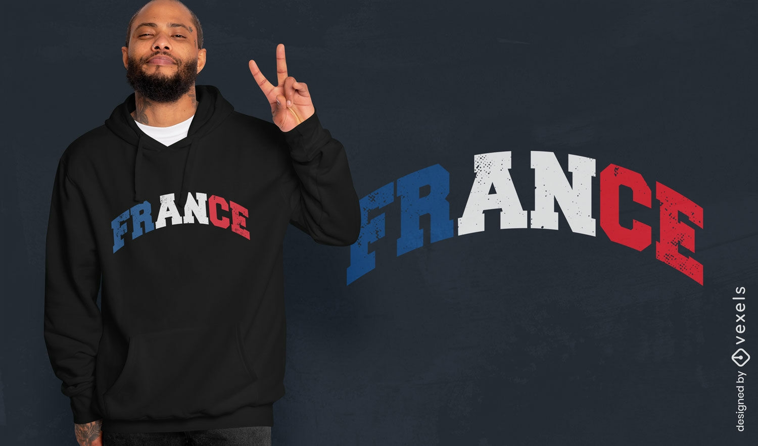 Frankreich-Flaggenfarben-T-Shirt-Design
