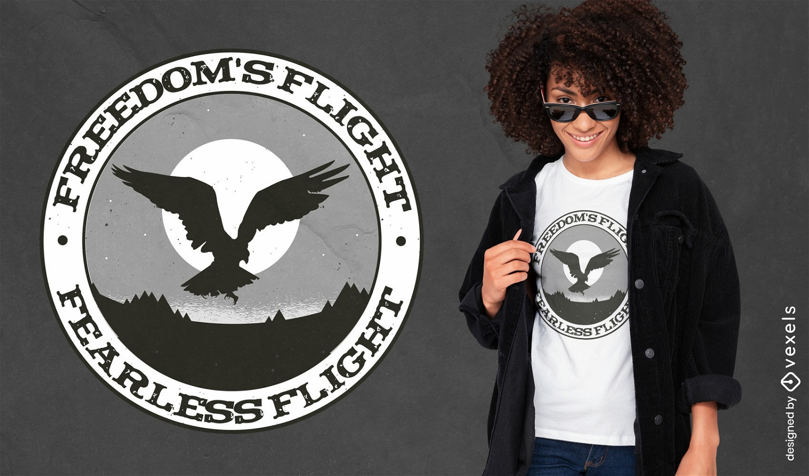 Design de camiseta de voo destemido da liberdade
