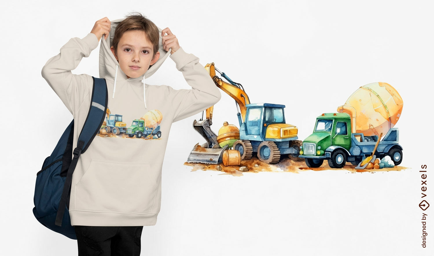 Construction trucks t-shirt design