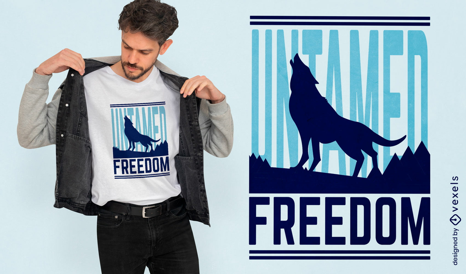 Diseño de camiseta de libertad indómita.