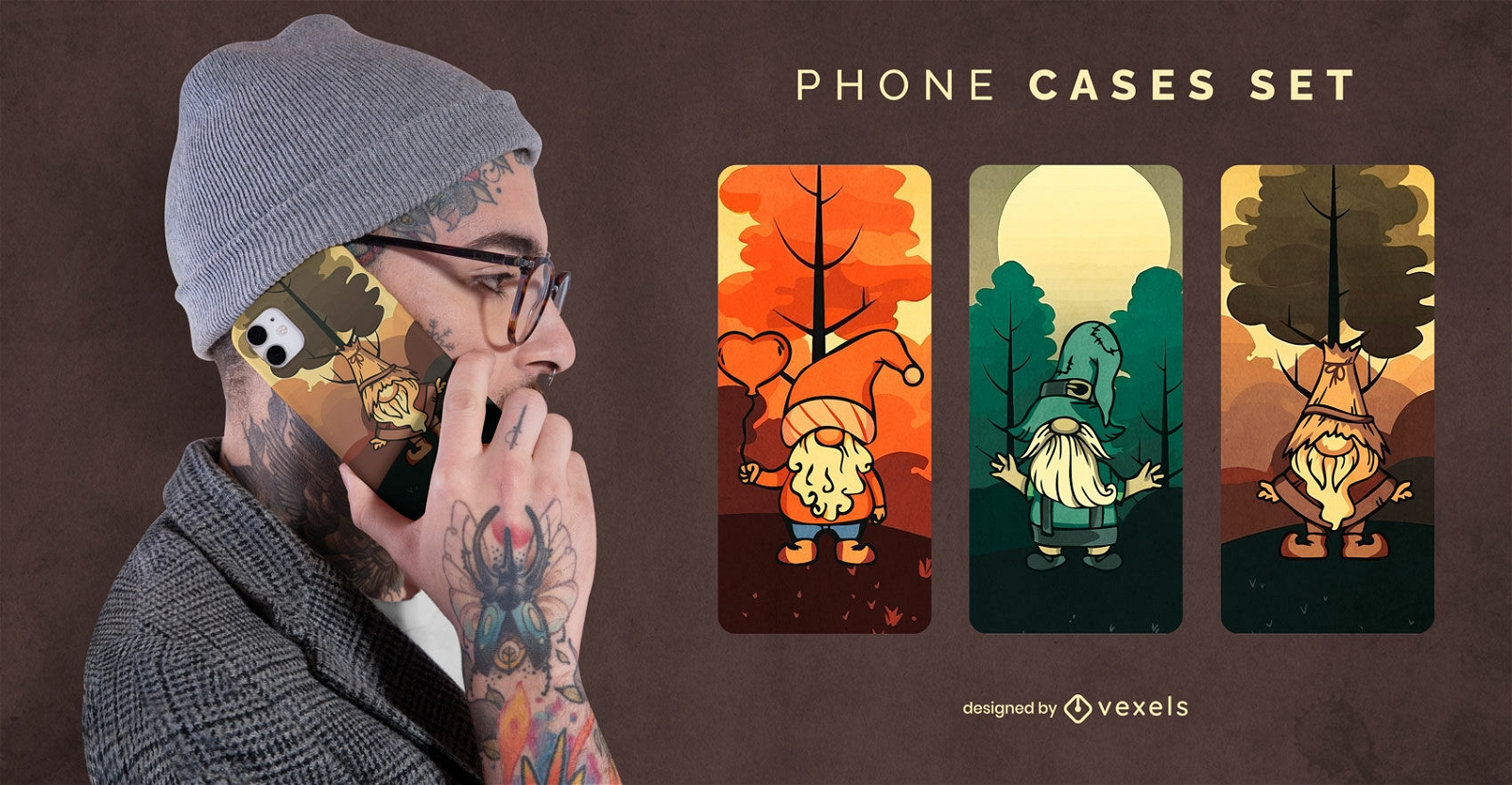 Gnomes in the forest phone case set