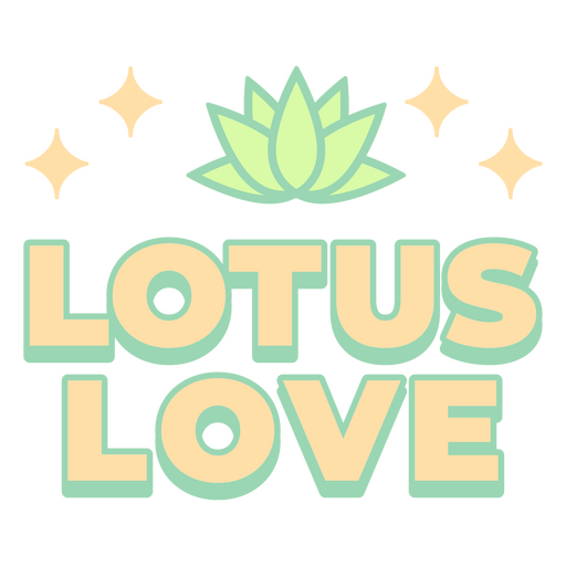 Lotus Love Logo mit Sternen PNG-Design