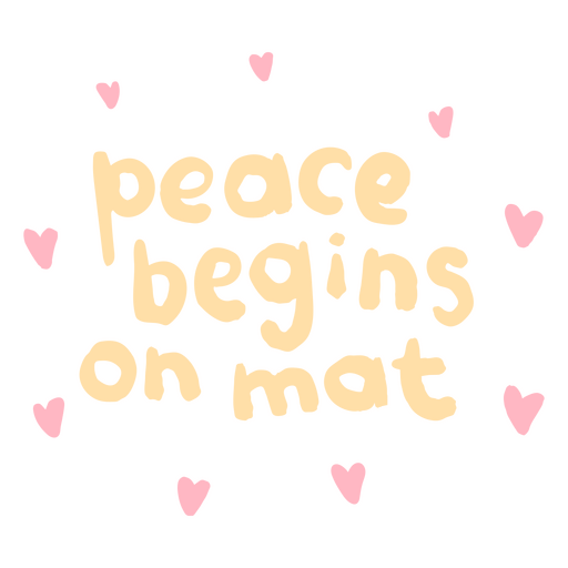 Diseño de camiseta con cita inspiradora de yoga y corazones Diseño PNG