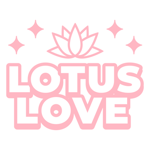 Pink lotus love logo PNG Design