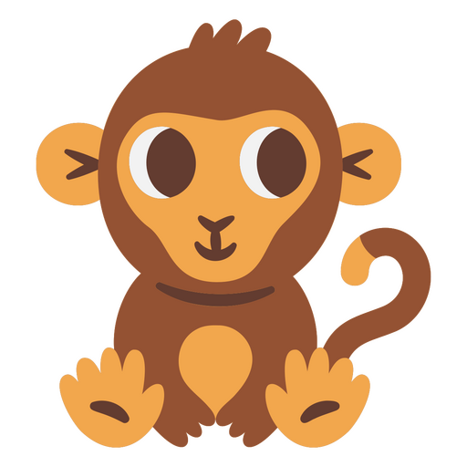 Mono de dibujos animados sentado Diseño PNG