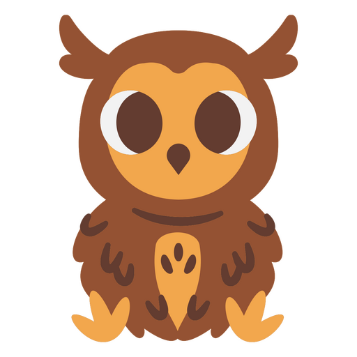 Cute owl sitting PNG Design