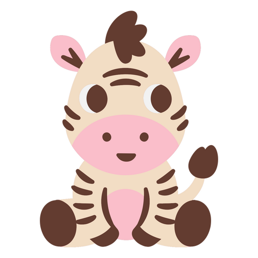 Zebra de desenho animado sentada Desenho PNG