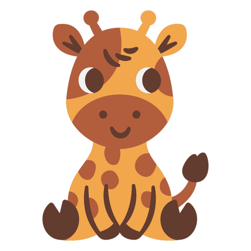 Cartoon giraffe sitting down PNG Design