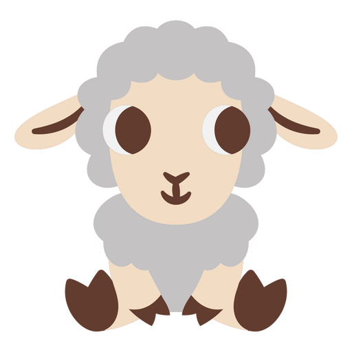 Cartoon sheep sitting PNG Design