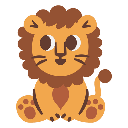 Lindo león sentado Diseño PNG