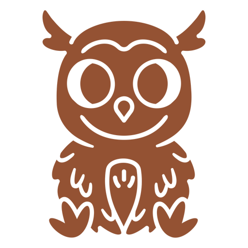 Brown owl sitting PNG Design