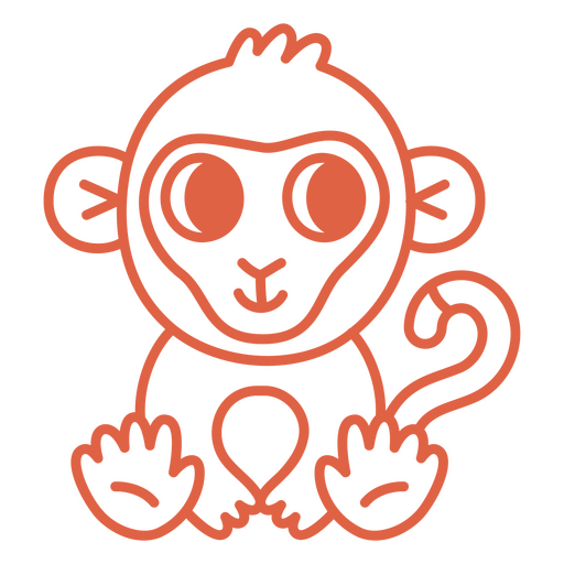 Orange monkey icon PNG Design