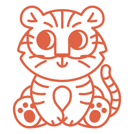 Ícone de tigre laranja Desenho PNG