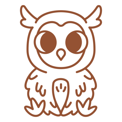 Cute brown owl PNG Design