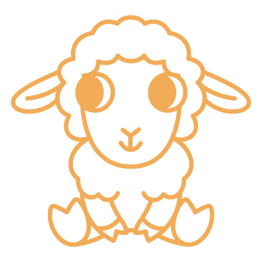 Icono de oveja naranja Diseño PNG