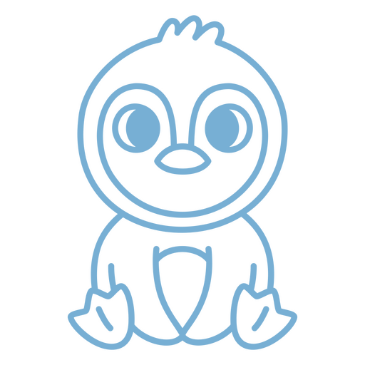Blaues Baby-Pinguin-Symbol PNG-Design