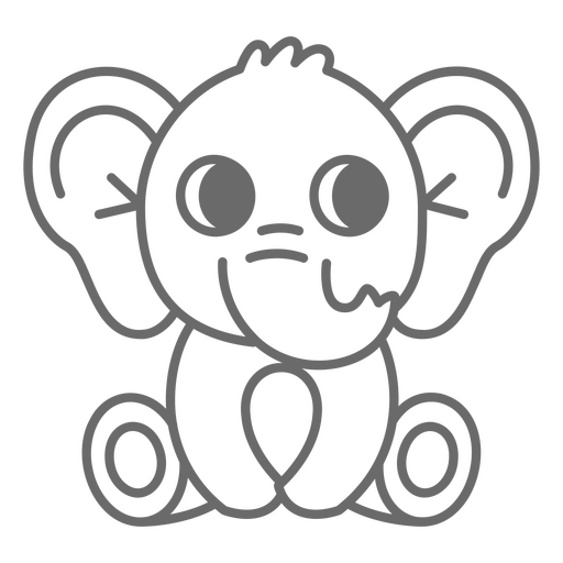 Ícone de elefante cinza Desenho PNG