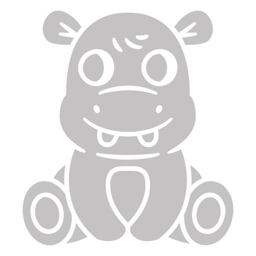 Hipopótamo gris sentado Diseño PNG
